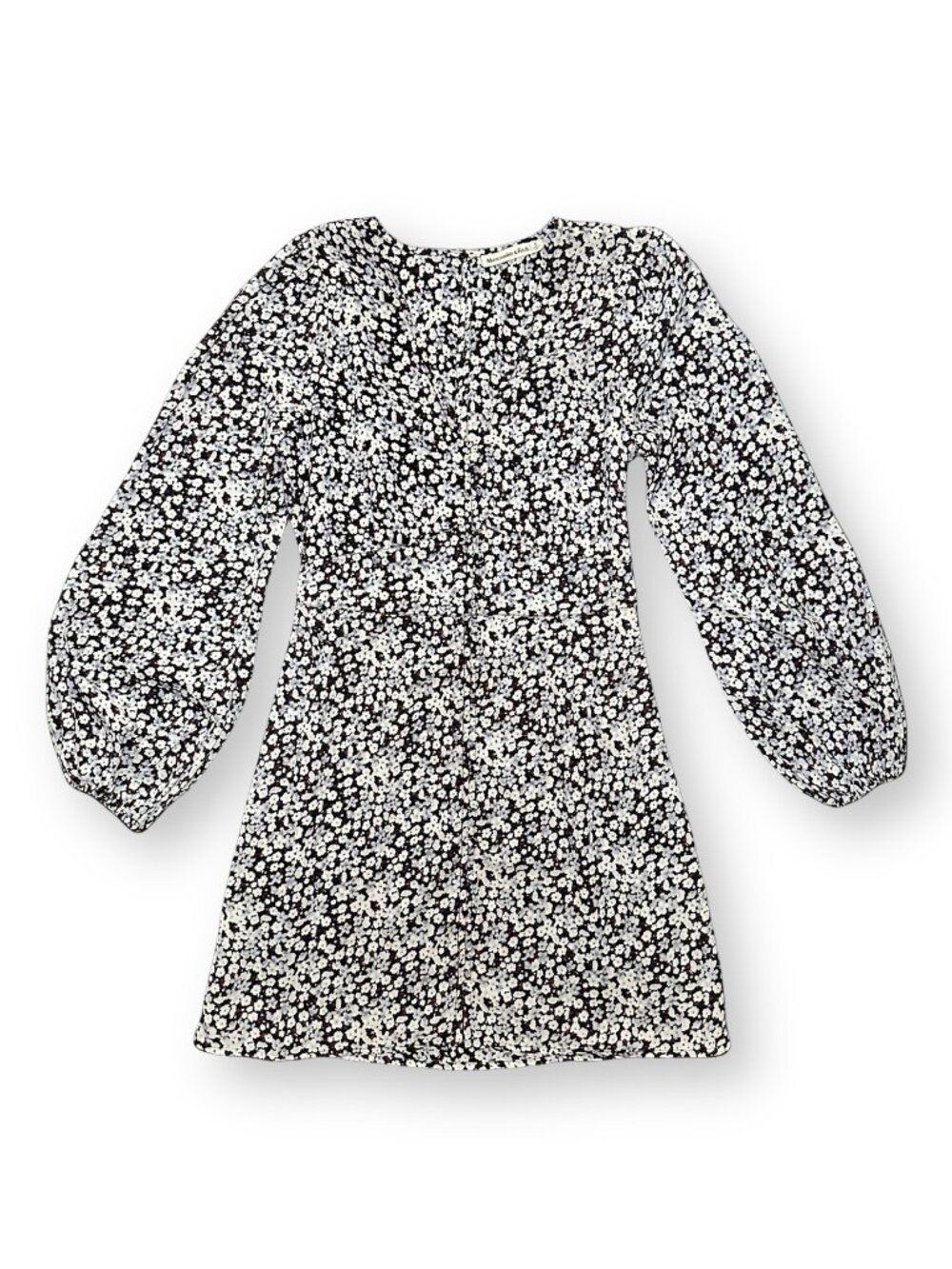 Abercrombie & Fitch Floral Long Sleeve Mini Dress Button Front Fully Lined - S
